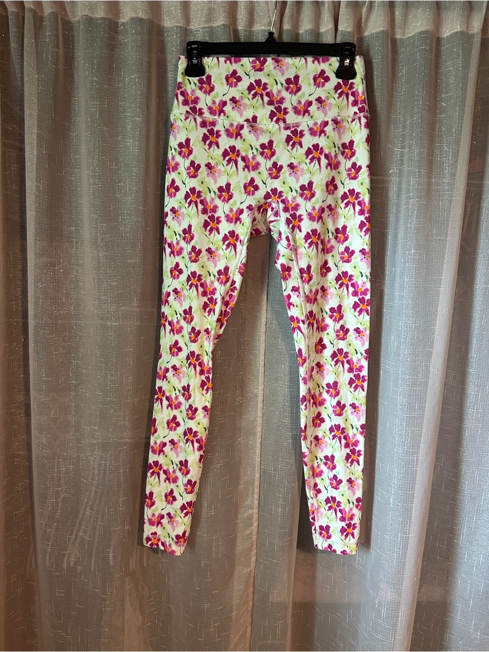 Floral Pink and White Women's Leggings